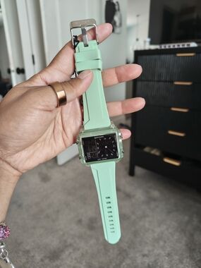Mint Green Silicone Digital-Analog Watch
